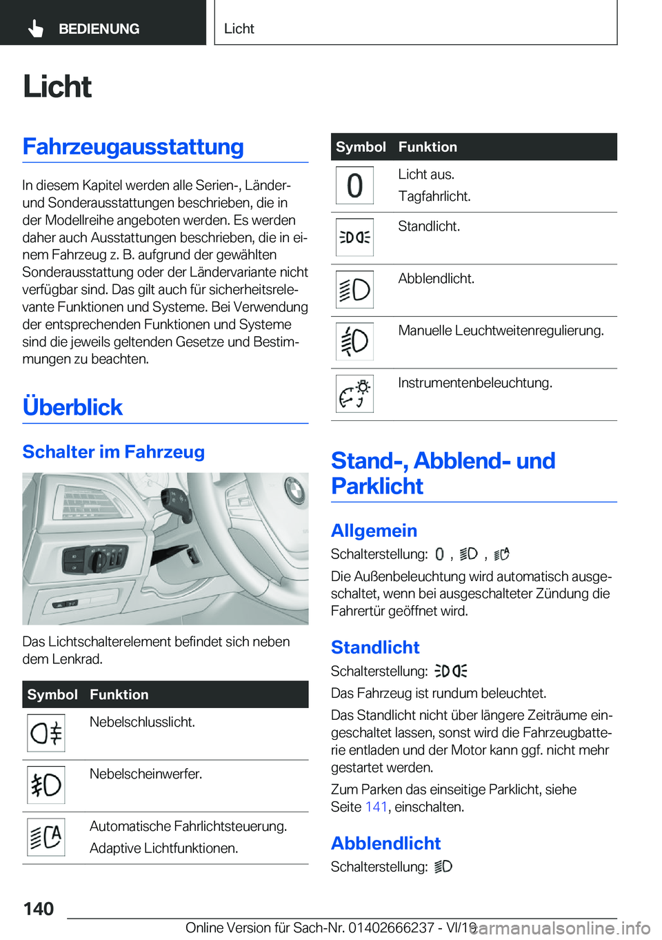 BMW 2 SERIES COUPE 2020  Betriebsanleitungen (in German) �L�i�c�h�t�F�a�h�r�z�e�u�g�a�u�s�s�t�a�t�t�u�n�g
�I�n��d�i�e�s�e�m��K�a�p�i�t�e�l��w�e�r�d�e�n��a�l�l�e��S�e�r�i�e�n�-�,��L�