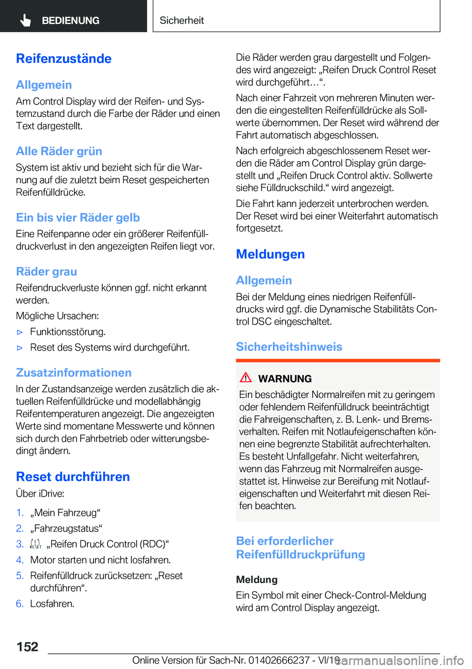 BMW 2 SERIES COUPE 2020  Betriebsanleitungen (in German) �R�e�i�f�e�n�z�u�s�t�