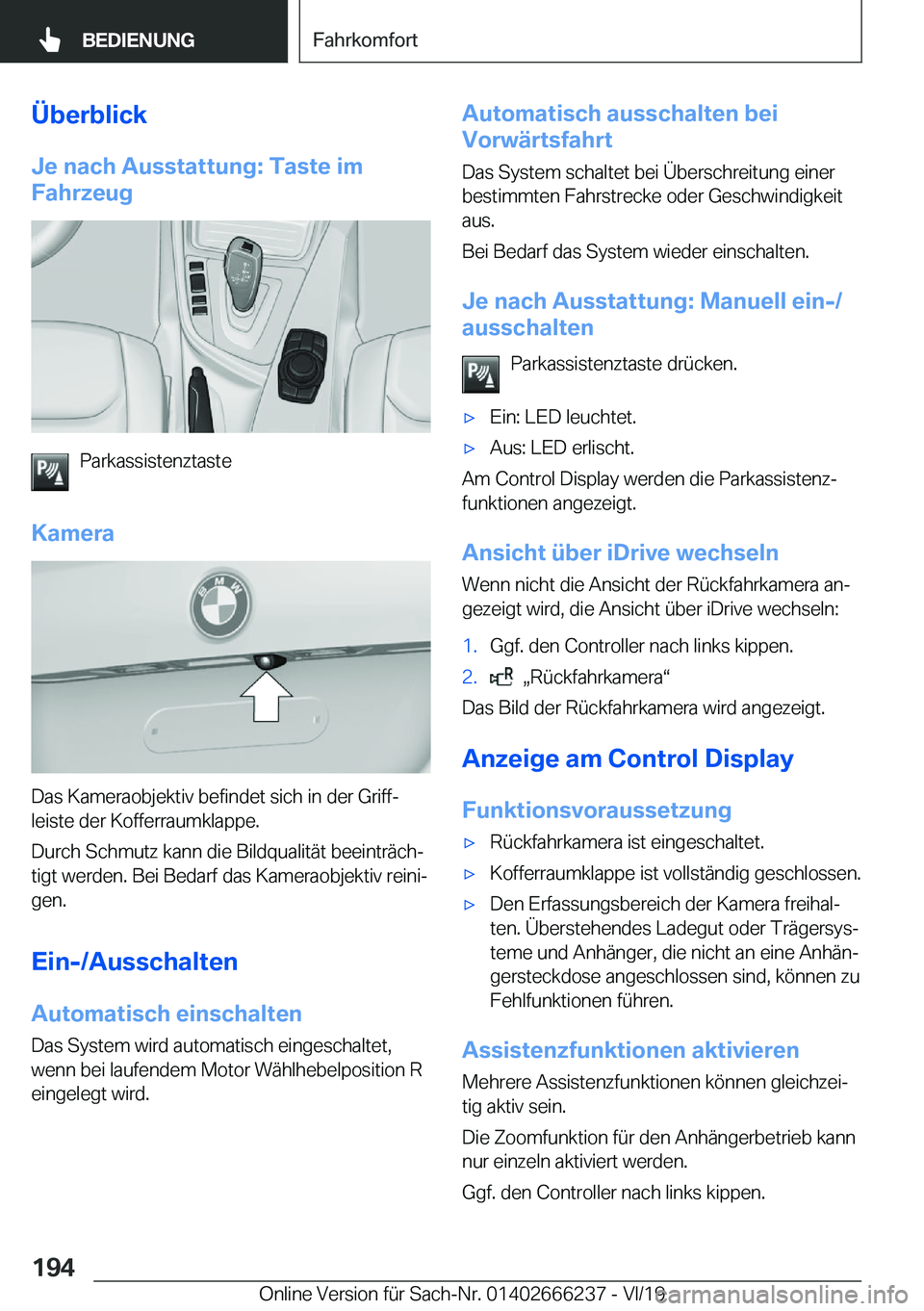 BMW 2 SERIES COUPE 2020  Betriebsanleitungen (in German) �