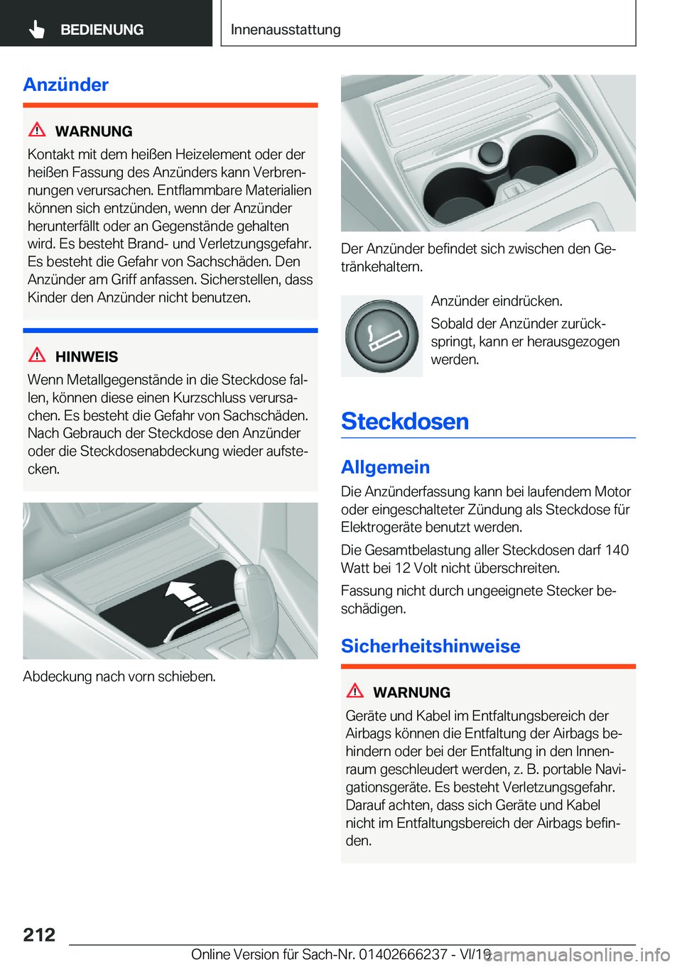 BMW 2 SERIES COUPE 2020  Betriebsanleitungen (in German) �A�n�z�