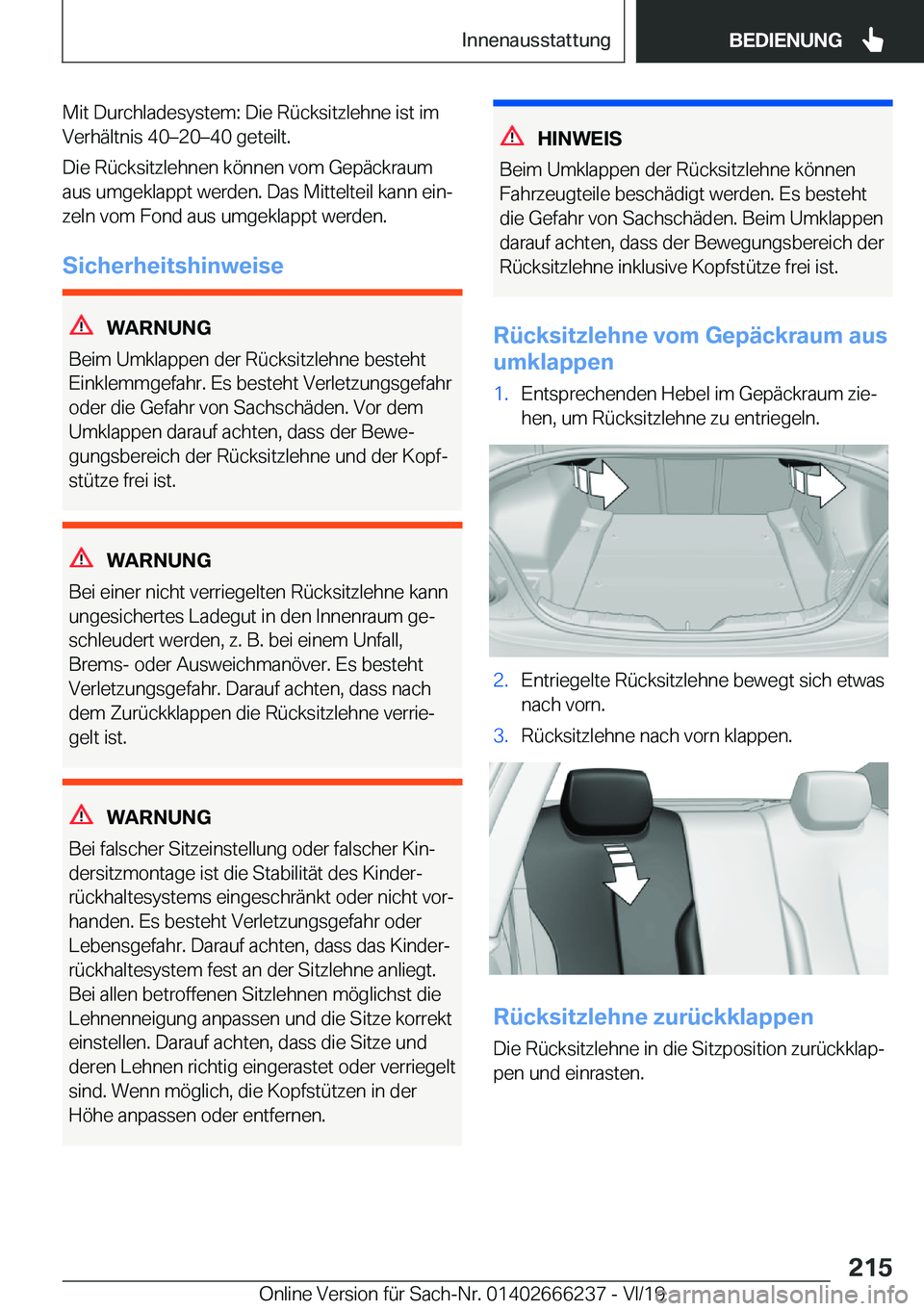 BMW 2 SERIES COUPE 2020  Betriebsanleitungen (in German) �M�i�t��D�u�r�c�h�l�a�d�e�s�y�s�t�e�m�:��D�i�e��R�