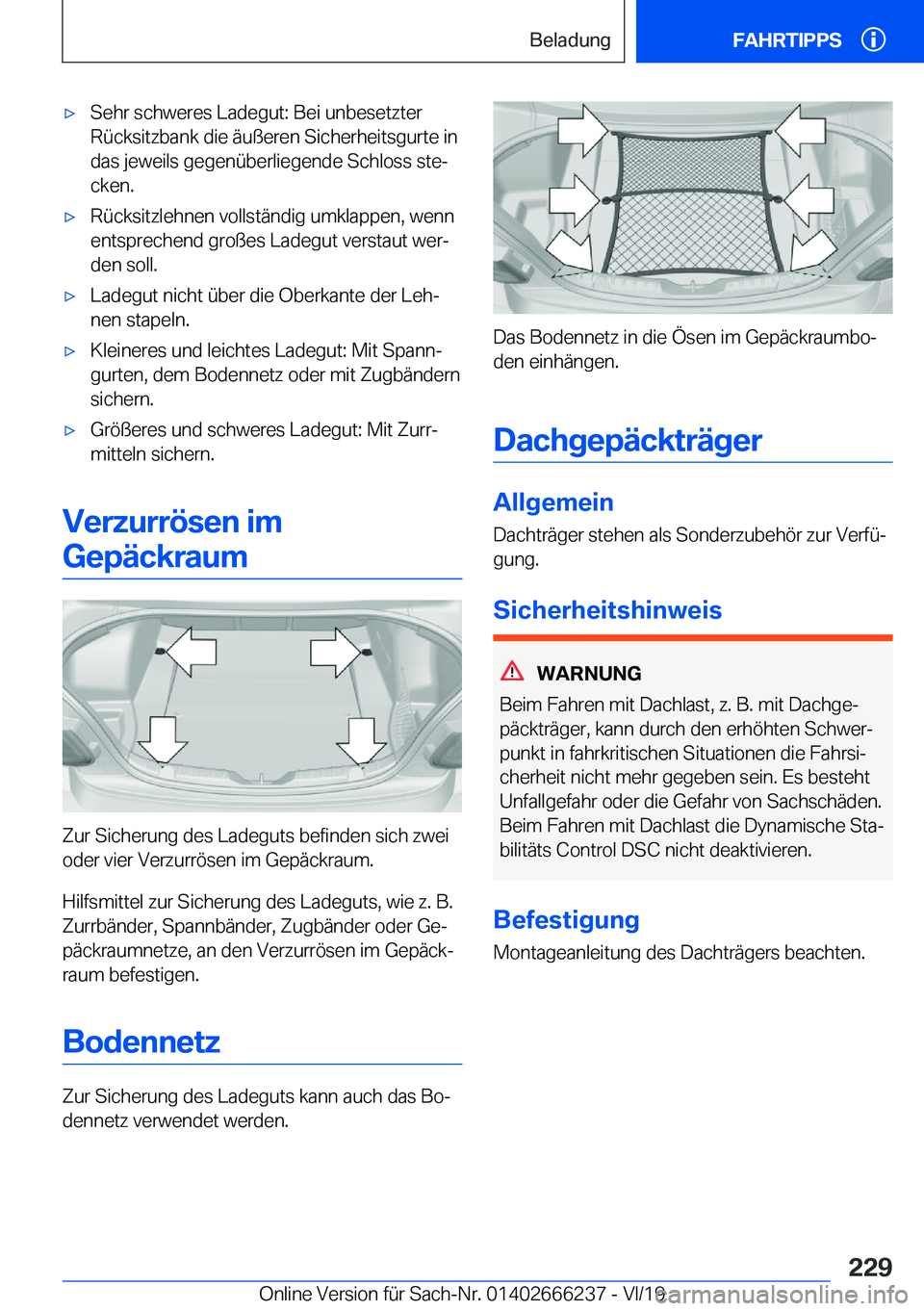 BMW 2 SERIES COUPE 2020  Betriebsanleitungen (in German) x�S�e�h�r��s�c�h�w�e�r�e�s��L�a�d�e�g�u�t�:��B�e�i��u�n�b�e�s�e�t�z�t�e�r
�R�