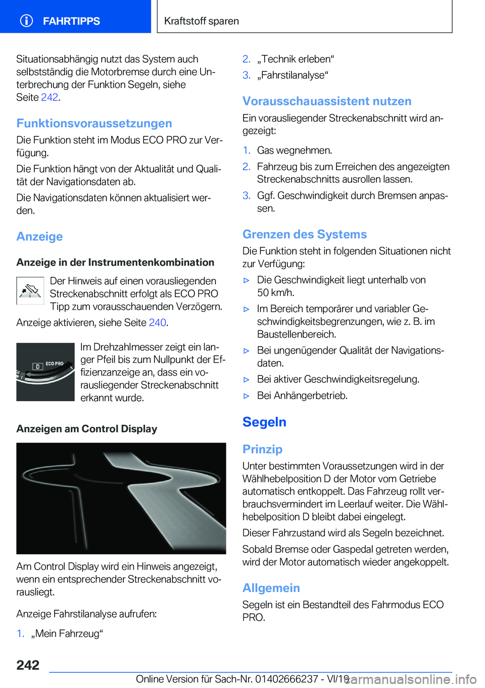 BMW 2 SERIES COUPE 2020  Betriebsanleitungen (in German) �S�i�t�u�a�t�i�o�n�s�a�b�h�