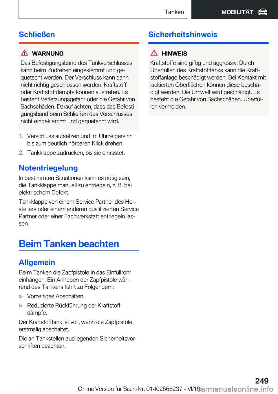 BMW 2 SERIES COUPE 2020  Betriebsanleitungen (in German) �S�c�h�l�i�e�