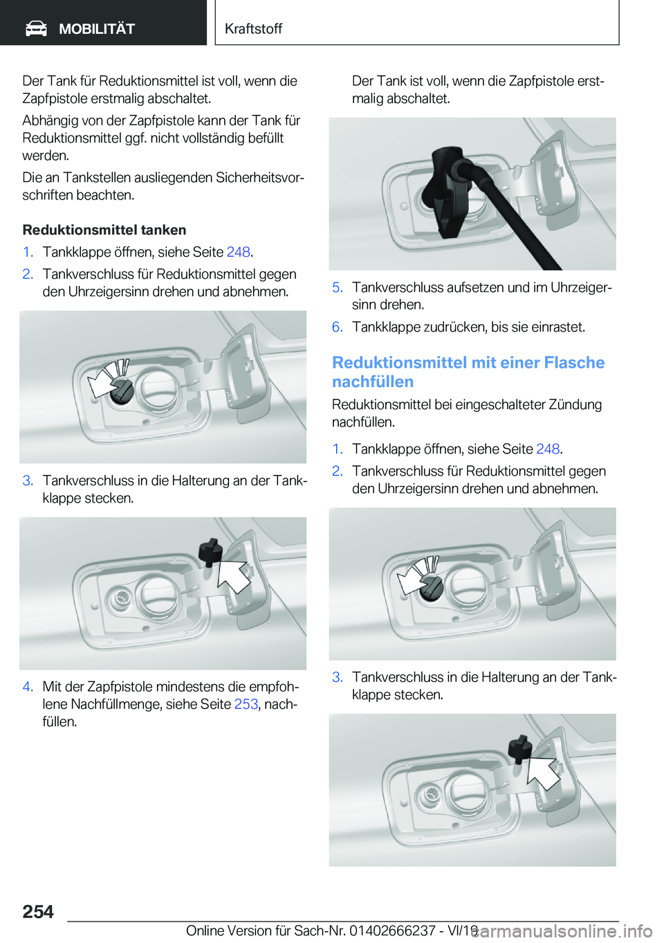 BMW 2 SERIES COUPE 2020  Betriebsanleitungen (in German) �D�e�r��T�a�n�k��f�
