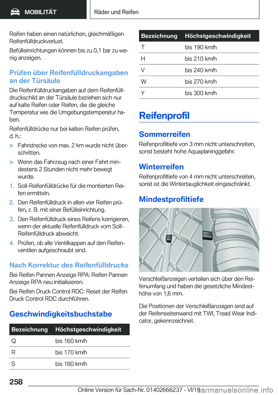 BMW 2 SERIES COUPE 2020  Betriebsanleitungen (in German) �R�e�i�f�e�n��h�a�b�e�n��e�i�n�e�n��n�a�t�