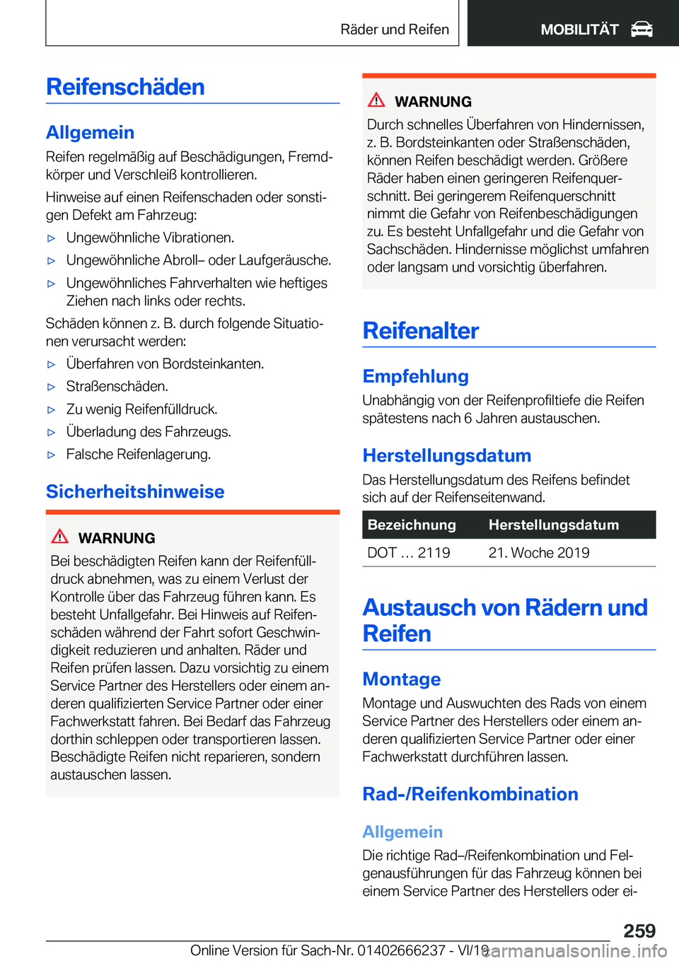 BMW 2 SERIES COUPE 2020  Betriebsanleitungen (in German) �R�e�i�f�e�n�s�c�h�