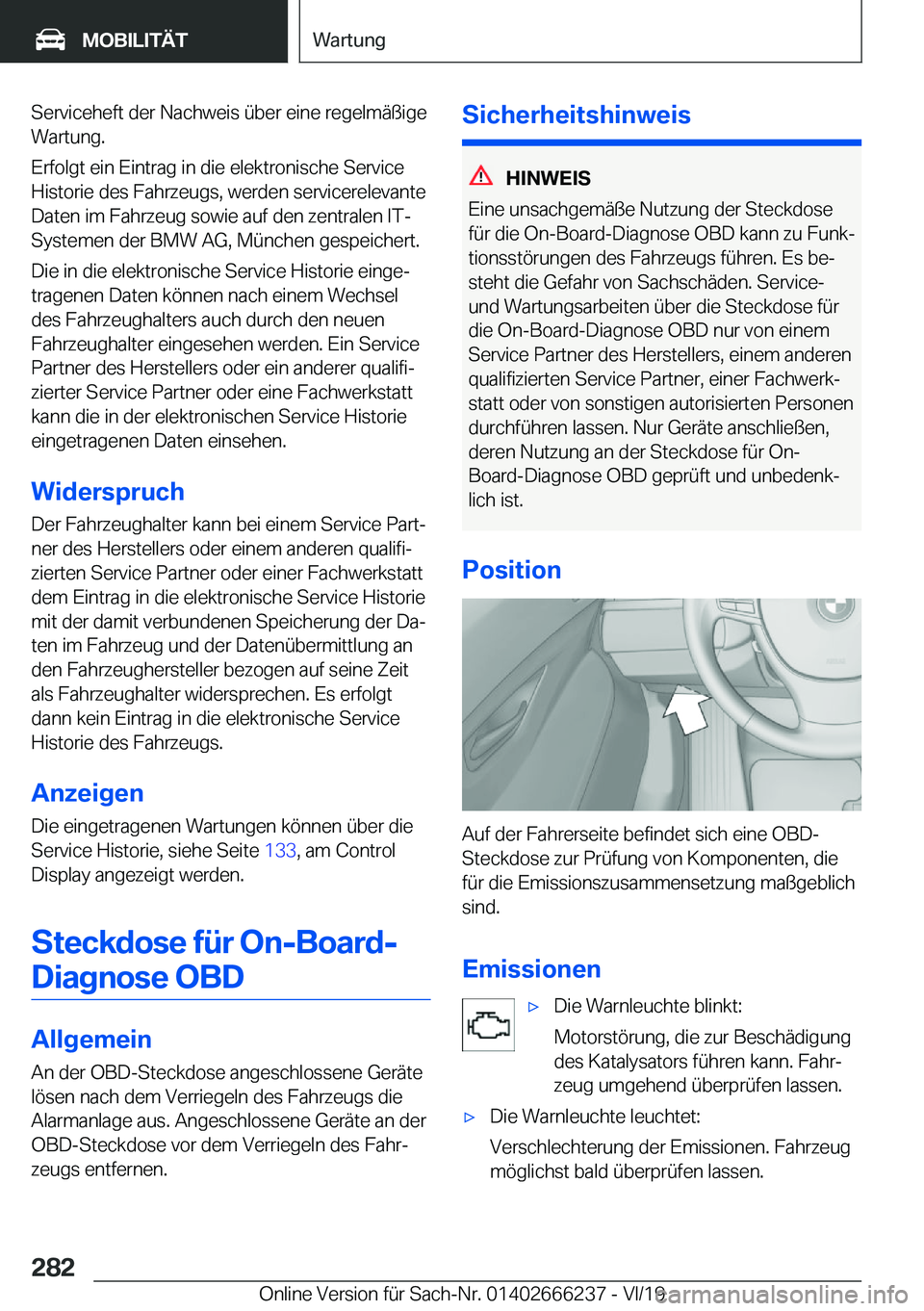 BMW 2 SERIES COUPE 2020  Betriebsanleitungen (in German) �S�e�r�v�i�c�e�h�e�f�t��d�e�r��N�a�c�h�w�e�i�s��