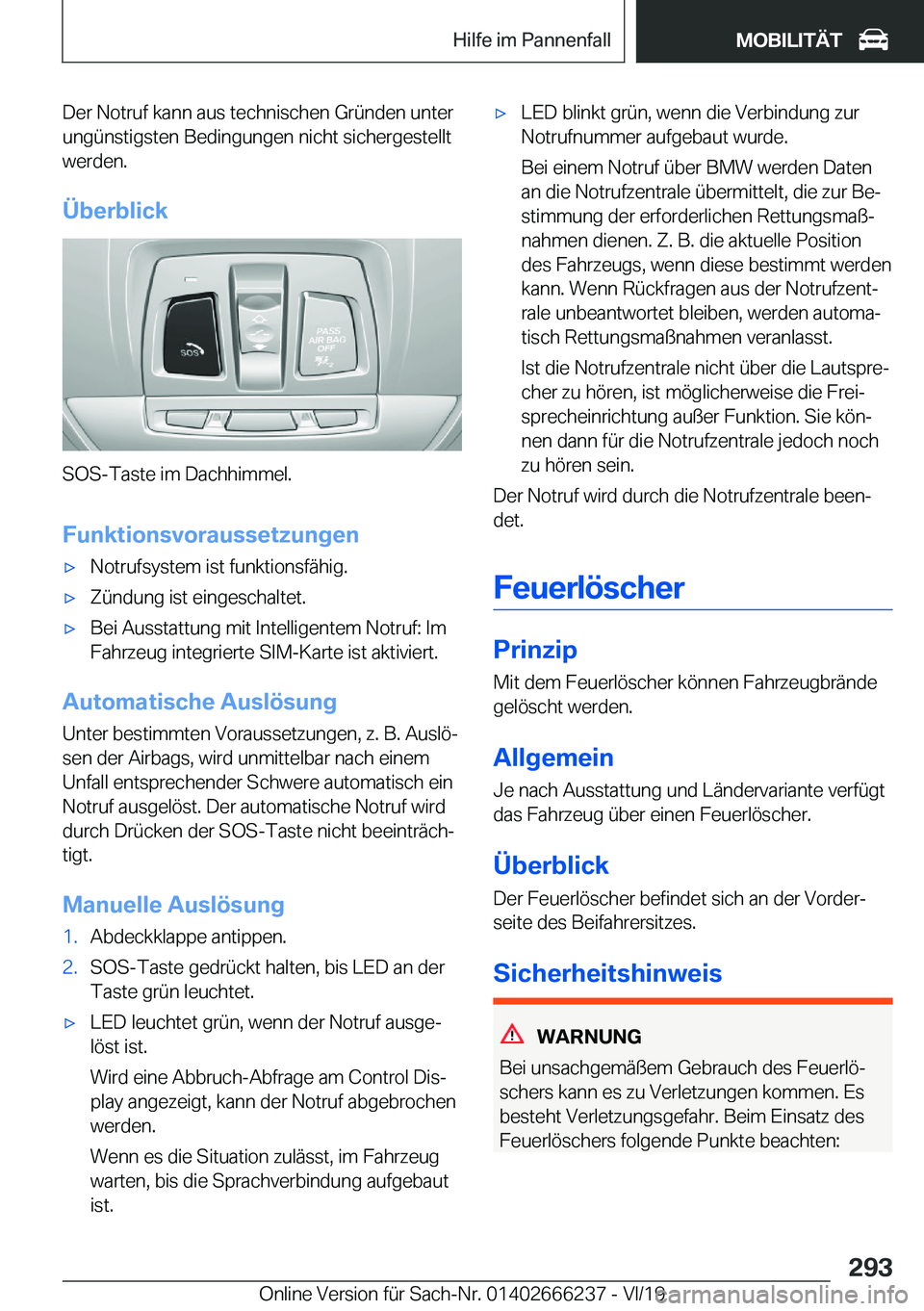 BMW 2 SERIES COUPE 2020  Betriebsanleitungen (in German) �D�e�r��N�o�t�r�u�f��k�a�n�n��a�u�s��t�e�c�h�n�i�s�c�h�e�n��G�r�