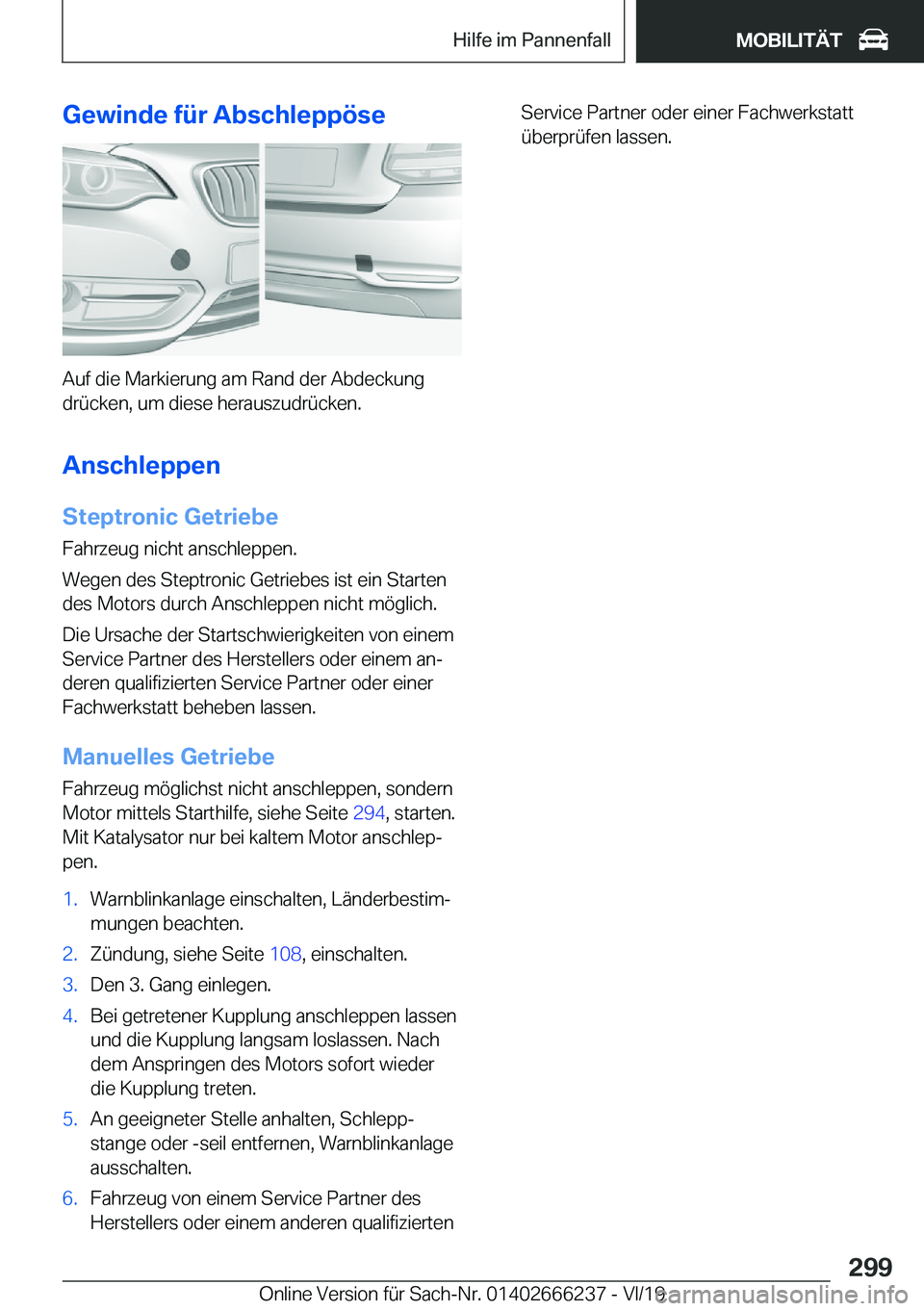 BMW 2 SERIES COUPE 2020  Betriebsanleitungen (in German) �G�e�w�i�n�d�e��f�
