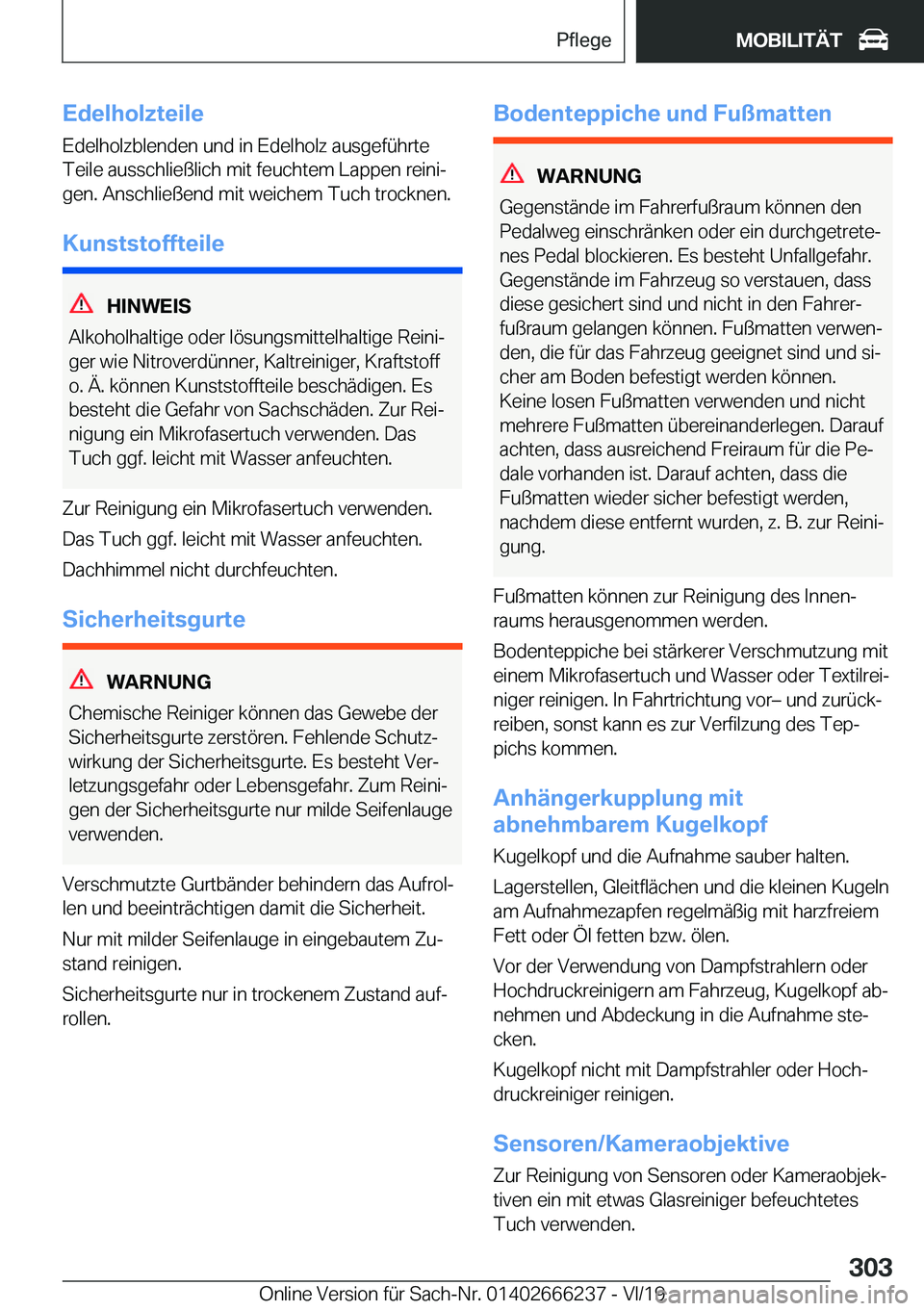 BMW 2 SERIES COUPE 2020  Betriebsanleitungen (in German) �E�d�e�l�h�o�l�z�t�e�i�l�e
�E�d�e�l�h�o�l�z�b�l�e�n�d�e�n��u�n�d��i�n��E�d�e�l�h�o�l�z��a�u�s�g�e�f�