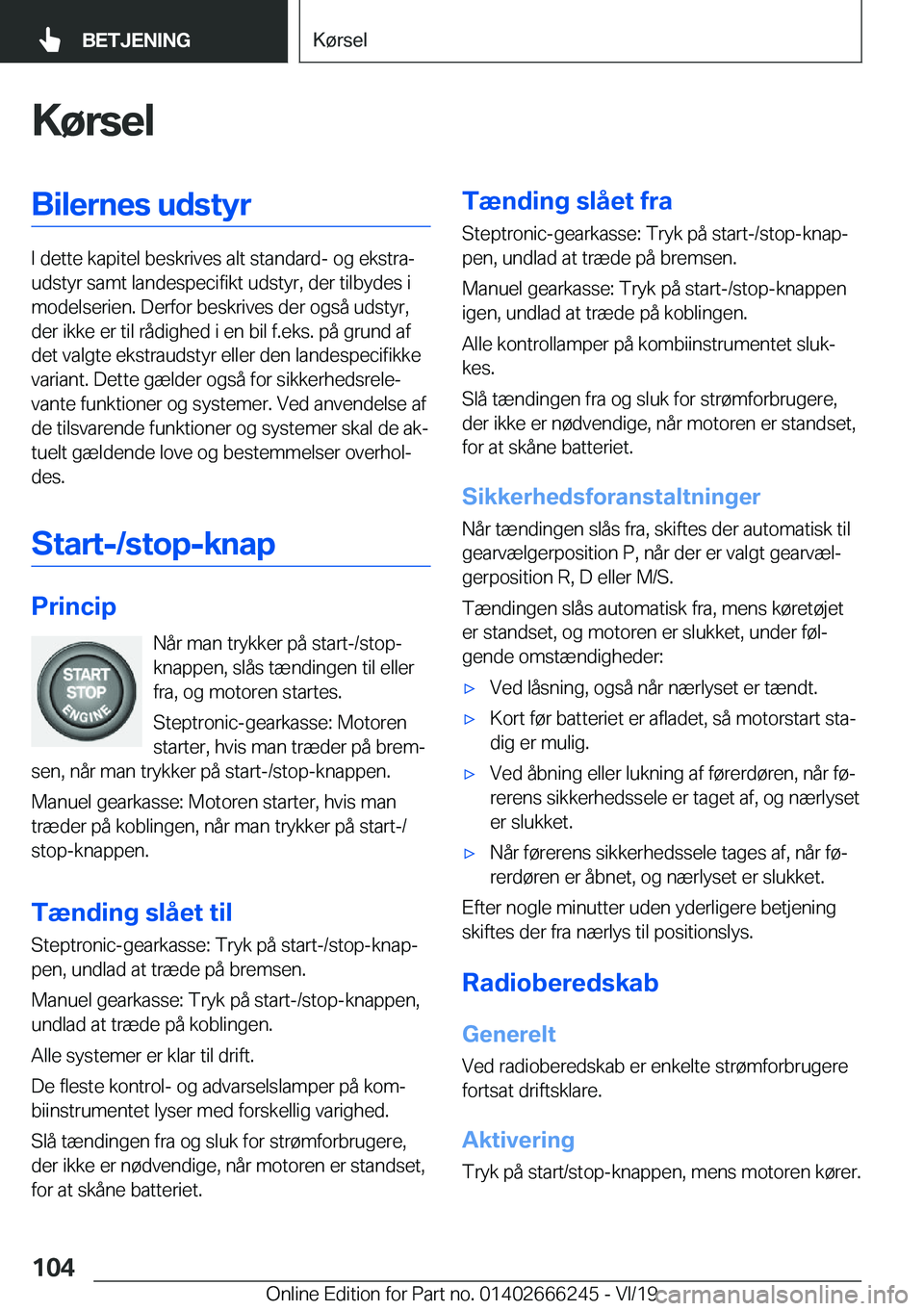 BMW 2 SERIES COUPE 2020  InstruktionsbØger (in Danish) �K�