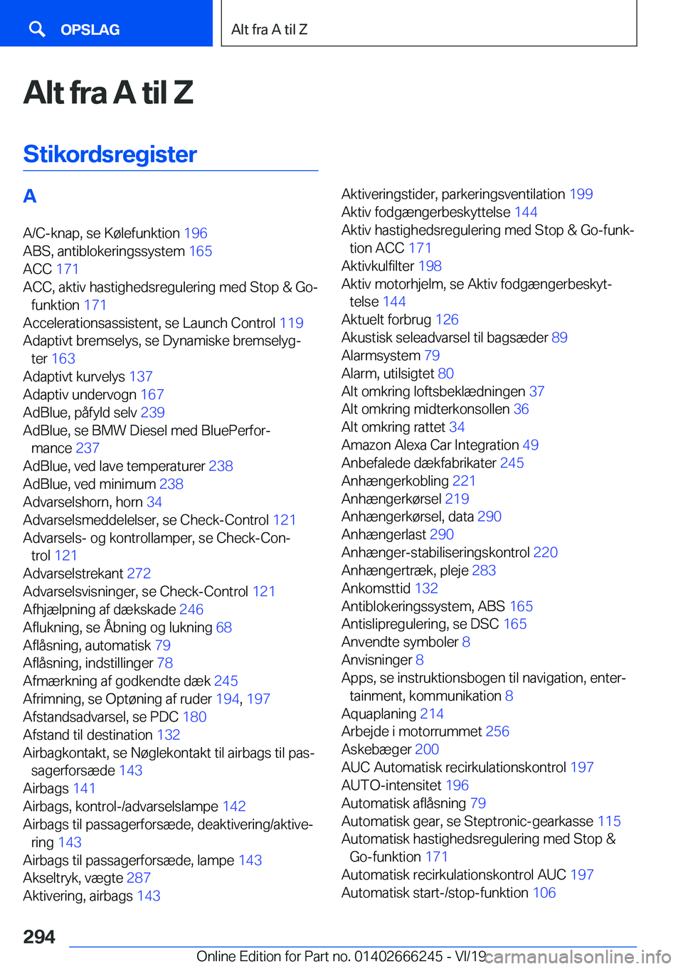 BMW 2 SERIES COUPE 2020  InstruktionsbØger (in Danish) �A�l�t��f�r�a��A��t�i�l��Z�S�t�i�k�o�r�d�s�r�e�g�i�s�t�e�r�A�A�/�C�-�k�n�a�p�,��s�e��K�