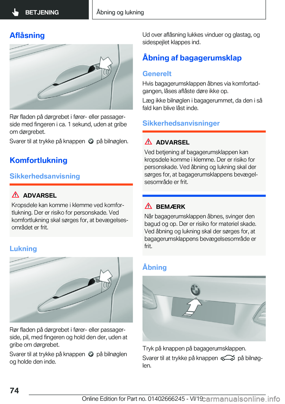 BMW 2 SERIES COUPE 2020  InstruktionsbØger (in Danish) �A�f�l�å�s�n�i�n�g
�R�