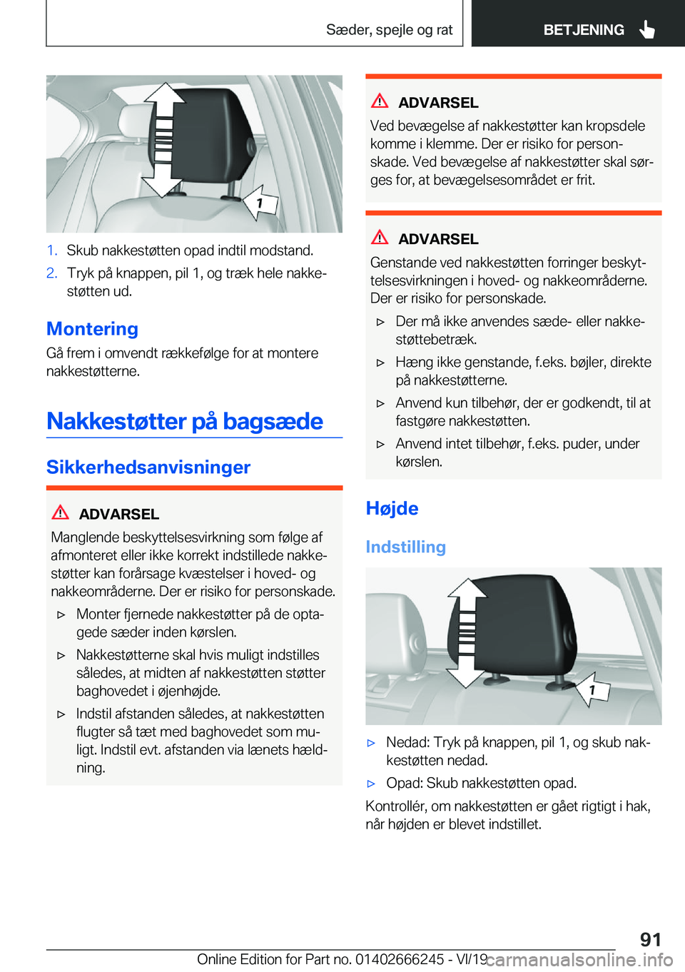 BMW 2 SERIES COUPE 2020  InstruktionsbØger (in Danish) �1�.�S�k�u�b��n�a�k�k�e�s�t�