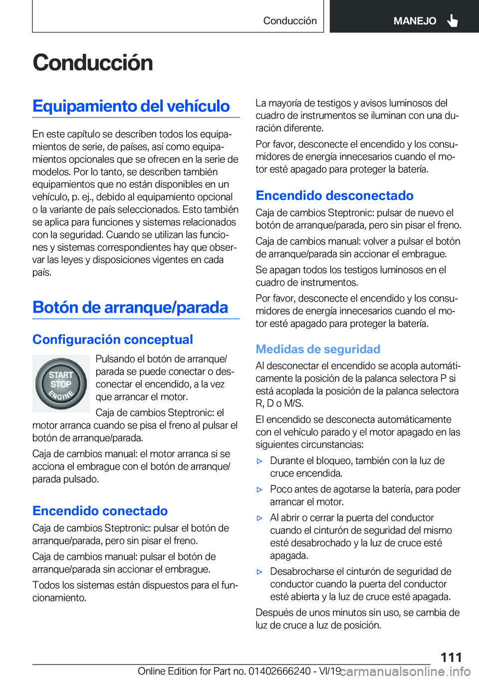 BMW 2 SERIES COUPE 2020  Manuales de Empleo (in Spanish) �C�o�n�d�u�c�c�i�