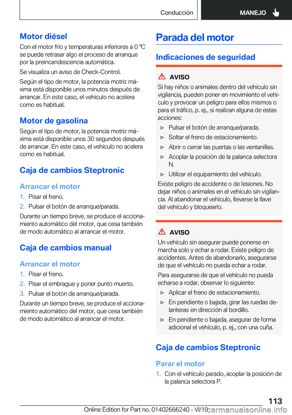 BMW 2 SERIES COUPE 2020  Manuales de Empleo (in Spanish) �M�o�t�o�r��d�i�