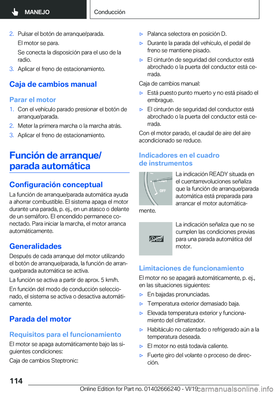 BMW 2 SERIES COUPE 2020  Manuales de Empleo (in Spanish) �2�.�P�u�l�s�a�r��e�l��b�o�t�