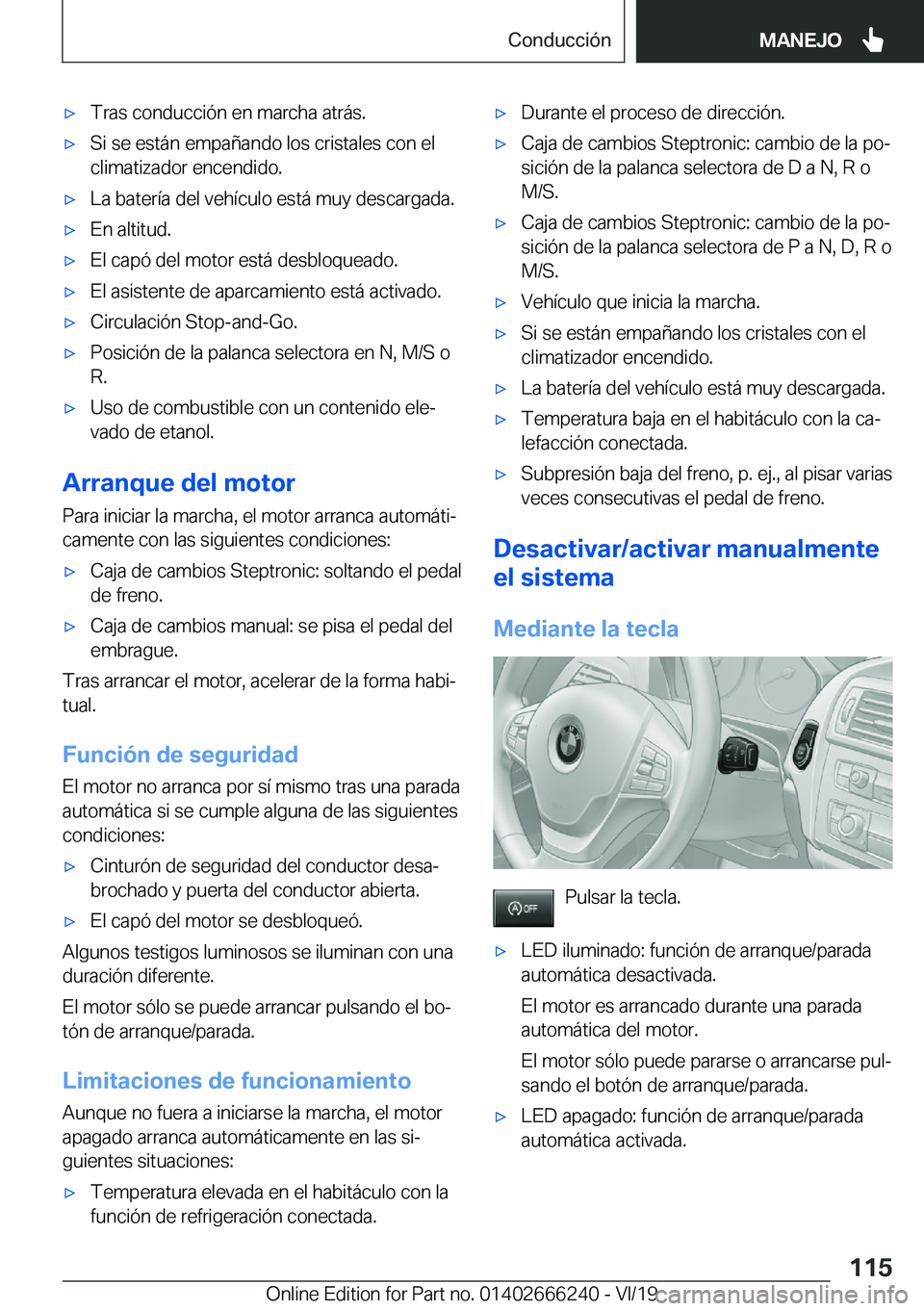 BMW 2 SERIES COUPE 2020  Manuales de Empleo (in Spanish) x�T�r�a�s��c�o�n�d�u�c�c�i�