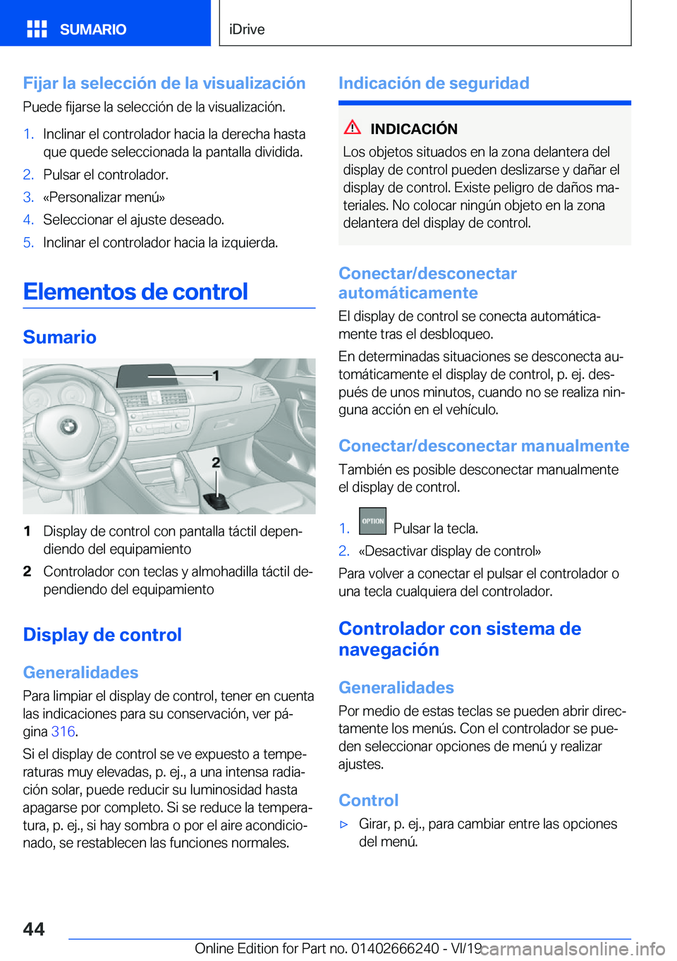 BMW 2 SERIES COUPE 2020  Manuales de Empleo (in Spanish) �F�i�j�a�r��l�a��s�e�l�e�c�c�i�