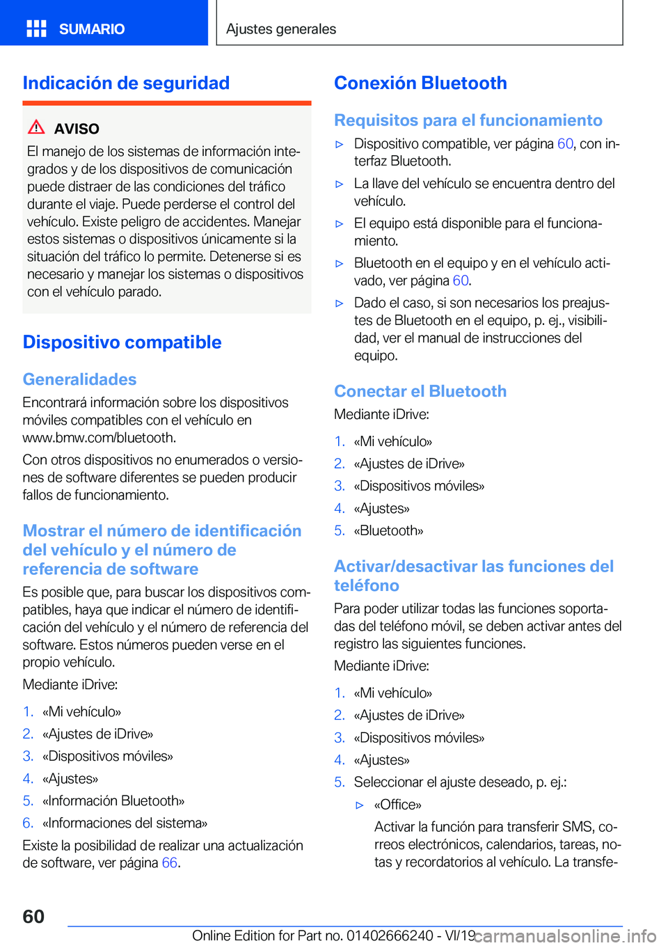 BMW 2 SERIES COUPE 2020  Manuales de Empleo (in Spanish) �I�n�d�i�c�a�c�i�