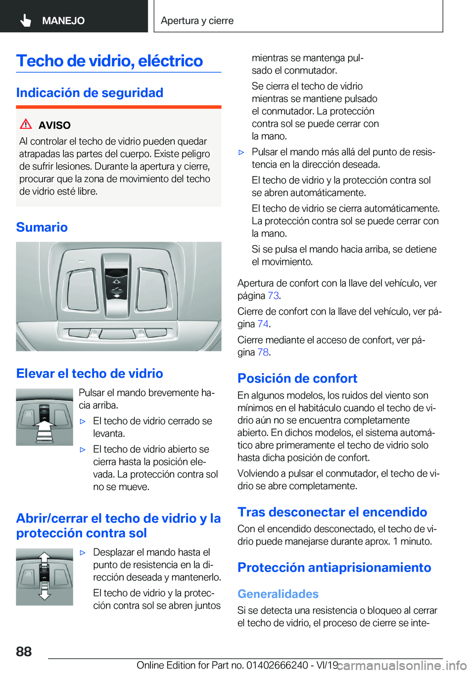 BMW 2 SERIES COUPE 2020  Manuales de Empleo (in Spanish) �T�e�c�h�o��d�e��v�i�d�r�i�o�,��e�l�