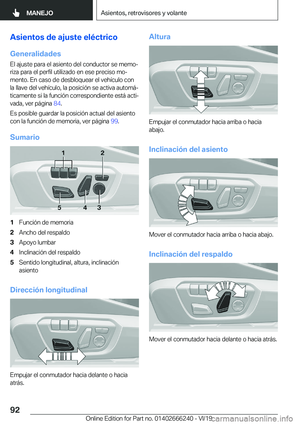 BMW 2 SERIES COUPE 2020  Manuales de Empleo (in Spanish) �A�s�i�e�n�t�o�s��d�e��a�j�u�s�t�e��e�l�