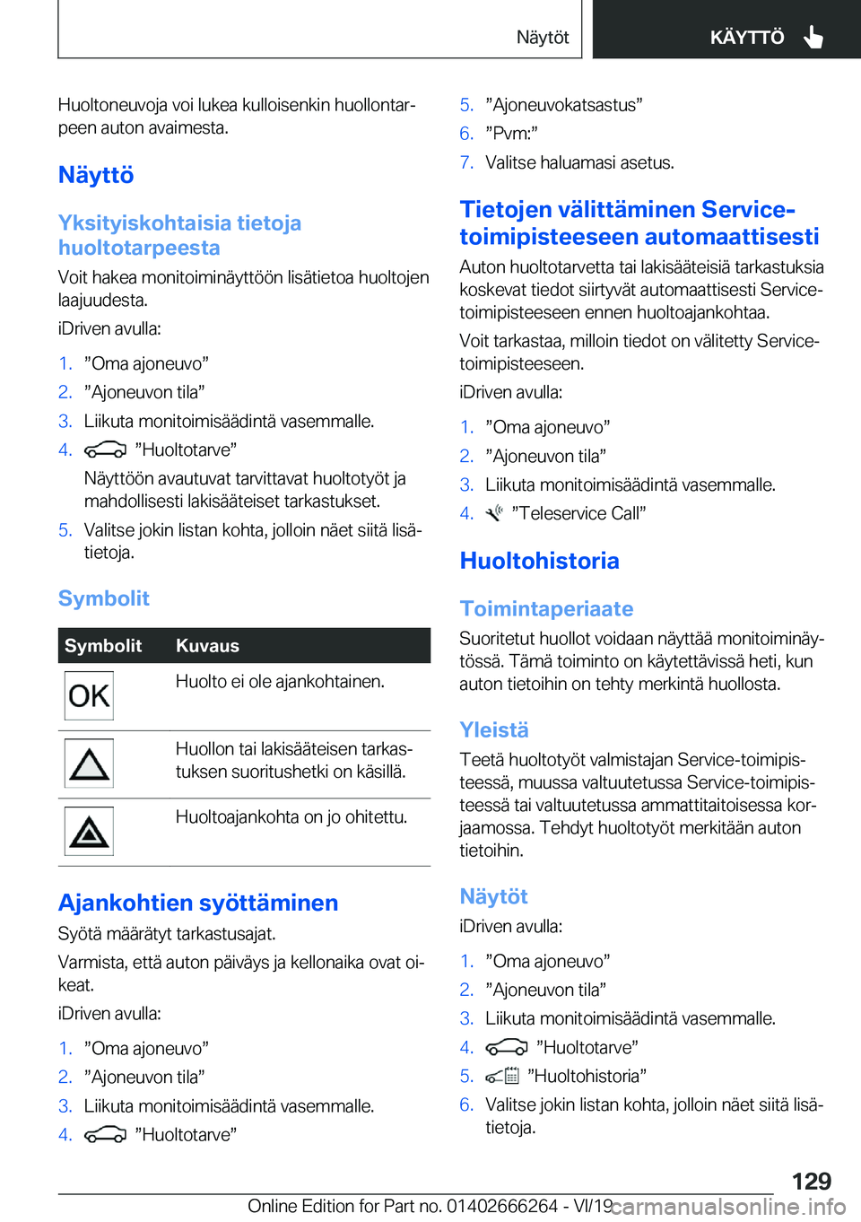 BMW 2 SERIES COUPE 2020  Omistajan Käsikirjat (in Finnish) �H�u�o�l�t�o�n�e�u�v�o�j�a��v�o�i��l�u�k�e�a��k�u�l�l�o�i�s�e�n�k�i�n��h�u�o�l�l�o�n�t�a�rj�p�e�e�n��a�u�t�o�n��a�v�a�i�m�e�s�t�a�.
�N�