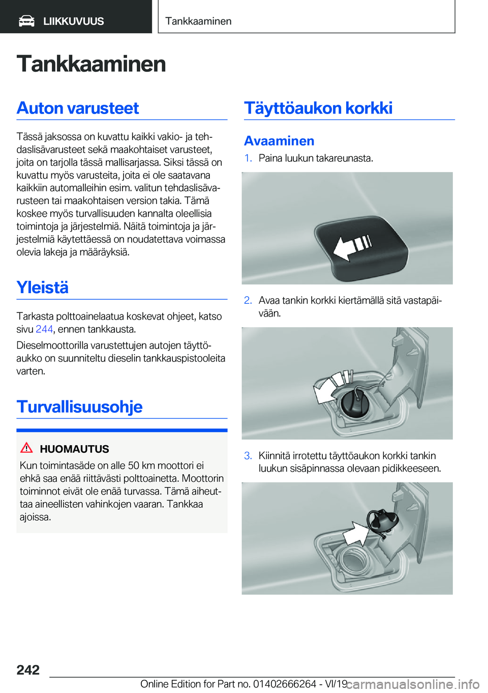 BMW 2 SERIES COUPE 2020  Omistajan Käsikirjat (in Finnish) �T�a�n�k�k�a�a�m�i�n�e�n�A�u�t�o�n��v�a�r�u�s�t�e�e�t
�T�