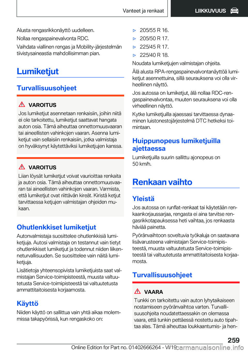 BMW 2 SERIES COUPE 2020  Omistajan Käsikirjat (in Finnish) �A�l�u�s�t�a��r�e�n�g�a�s�r�i�k�k�o�n�