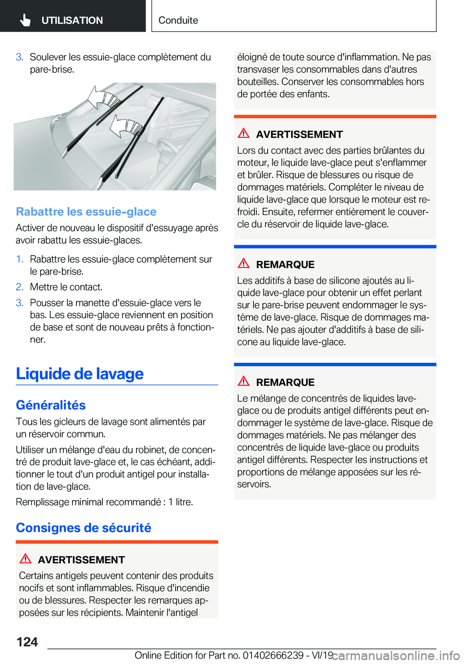 BMW 2 SERIES COUPE 2020  Notices Demploi (in French) �3�.�S�o�u�l�e�v�e�r��l�e�s��e�s�s�u�i�e�-�g�l�a�c�e��c�o�m�p�l�è�t�e�m�e�n�t��d�u
�p�a�r�e�-�b�r�i�s�e�.
�R�a�b�a�t�t�r�e��l�e�s��e�s�s�u�i�e�-�g�l�a�c�e
�A�c�t�i�v�e�r��d�e��n�o�u�v�e�a�u�