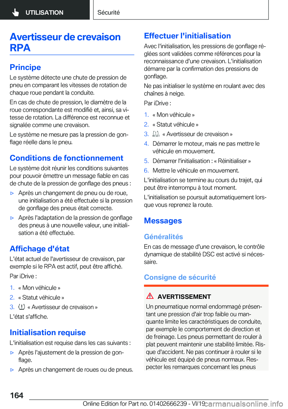 BMW 2 SERIES COUPE 2020  Notices Demploi (in French) �A�v�e�r�t�i�s�s�e�u�r��d�e��c�r�e�v�a�i�s�o�n�R�P�A
�P�r�i�n�c�i�p�e
�L�e��s�y�s�t�è�m�e��d�é�t�e�c�t�e��u�n�e��c�h�u�t�e��d�e��p�r�e�s�s�i�o�n��d�e
�p�n�e�u��e�n��c�o�m�p�a�r�a�n�t��l�