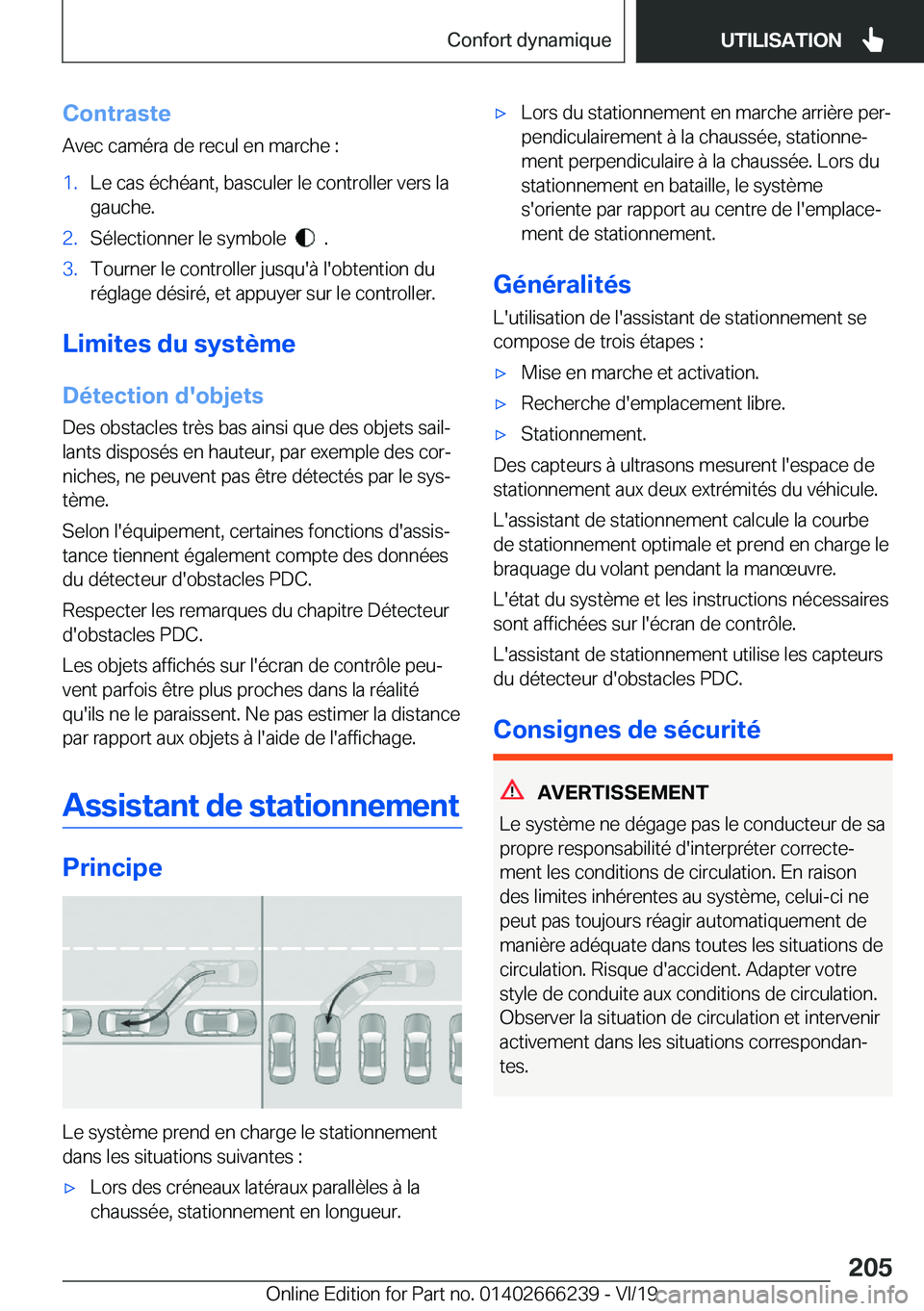 BMW 2 SERIES COUPE 2020  Notices Demploi (in French) �C�o�n�t�r�a�s�t�e
�A�v�e�c��c�a�m�é�r�a��d�e��r�e�c�u�l��e�n��m�a�r�c�h�e��:�1�.�L�e��c�a�s��é�c�h�é�a�n�t�,��b�a�s�c�u�l�e�r��l�e��c�o�n�t�r�o�l�l�e�r��v�e�r�s��l�a
�g�a�u�c�h�e�.�2�