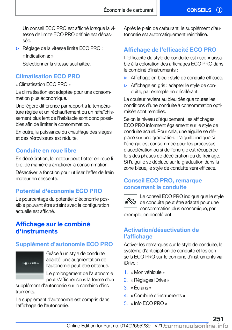 BMW 2 SERIES COUPE 2020  Notices Demploi (in French) �U�n��c�o�n�s�e�i�l��E�C�O��P�R�O��e�s�t��a�f�f�i�c�h�é��l�o�r�s�q�u�e��l�a��v�ij
�t�e�s�s�e��d�e��l�i�m�i�t�e��E�C�O��P�R�O��d�é�f�i�n�i�e��e�s�t��d�é�p�a�sj
�s�é�e�.'x�R�é�