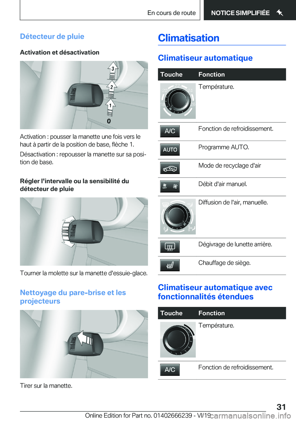 BMW 2 SERIES COUPE 2020  Notices Demploi (in French) �D�é�t�e�c�t�e�u�r��d�e��p�l�u�i�e�A�c�t�i�v�a�t�i�o�n��e�t��d�é�s�a�c�t�i�v�a�t�i�o�n
�A�c�t�i�v�a�t�i�o�n��:��p�o�u�s�s�e�r��l�a��m�a�n�e�t�t�e��u�n�e��f�o�i�s��v�e�r�s��l�e
�h�a�u�t�