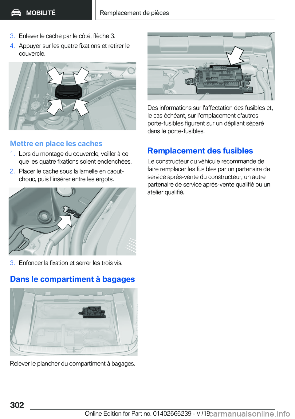 BMW 2 SERIES COUPE 2020  Notices Demploi (in French) �3�.�E�n�l�e�v�e�r��l�e��c�a�c�h�e��p�a�r��l�e��c�