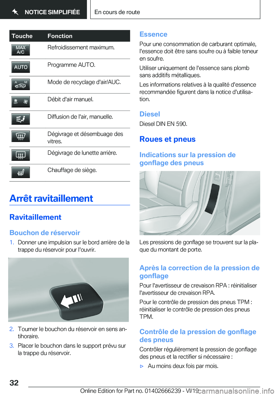 BMW 2 SERIES COUPE 2020  Notices Demploi (in French) �T�o�u�c�h�e�F�o�n�c�t�i�o�n�R�e�f�r�o�i�d�i�s�s�e�m�e�n�t��m�a�x�i�m�u�m�.�P�r�o�g�r�a�m�m�e��A�U�T�O�.�M�o�d�e��d�e��r�e�c�y�c�l�a�g�e��d�'�a�i�r�/�A�U�C�.�D�é�b�i�t��d�'�a�i�r��m�a�