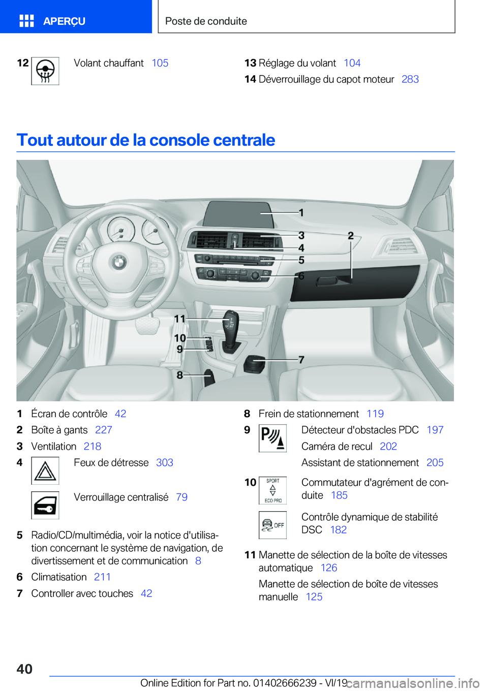 BMW 2 SERIES COUPE 2020  Notices Demploi (in French) �1�2�V�o�l�a�n�t��c�h�a�u�f�f�a�n�t\_�1�0�5�1�3�R�é�g�l�a�g�e��d�u��v�o�l�a�n�t\_ �1�0�4�1�4�D�é�v�e�r�r�o�u�i�l�l�a�g�e��d�u��c�a�p�o�t��m�o�t�e�u�r\_ �2�8�3
�T�o�u�t��a�u�t�o�u�r��d�