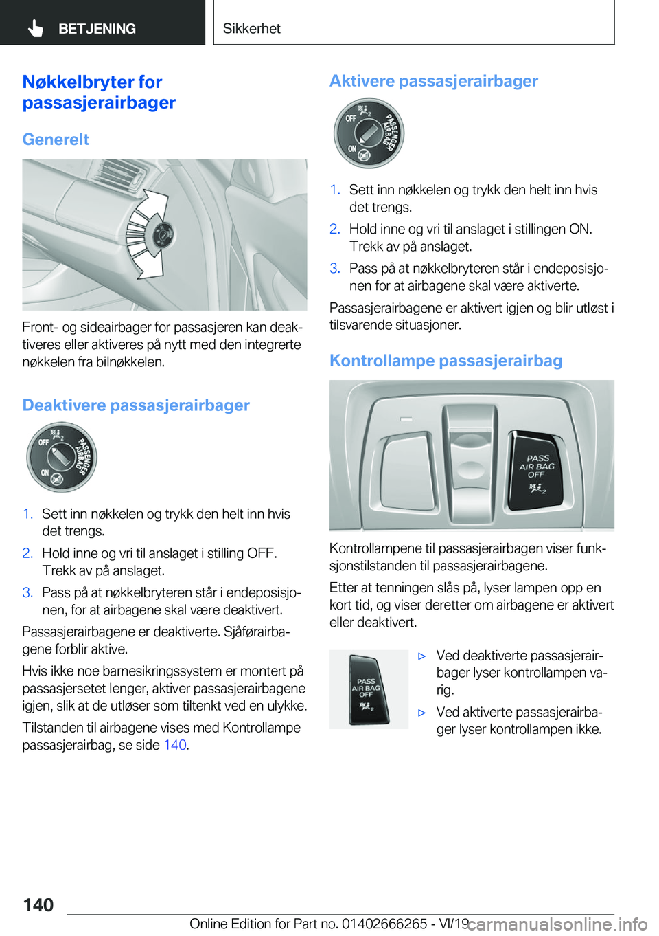 BMW 2 SERIES COUPE 2020  InstruksjonsbØker (in Norwegian) �N�