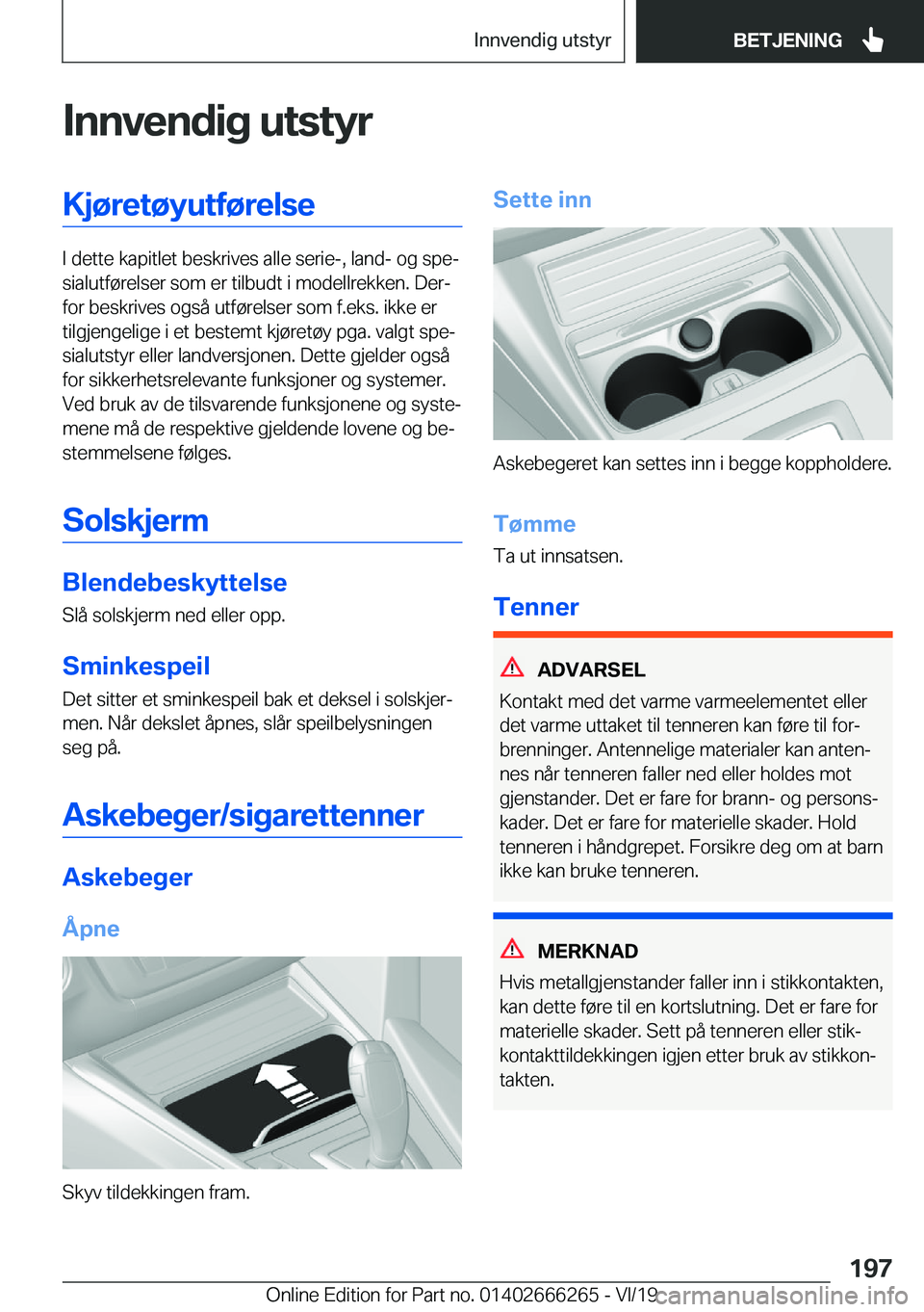 BMW 2 SERIES COUPE 2020  InstruksjonsbØker (in Norwegian) �I�n�n�v�e�n�d�i�g��u�t�s�t�y�r�K�j�