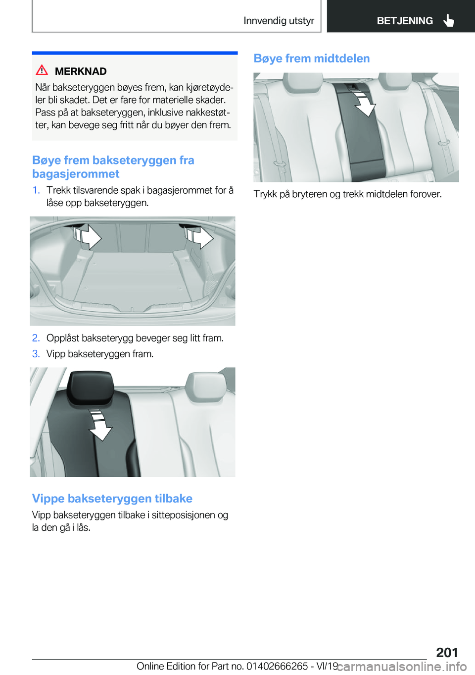 BMW 2 SERIES COUPE 2020  InstruksjonsbØker (in Norwegian) �M�E�R�K�N�A�D
�N�å�r��b�a�k�s�e�t�e�r�y�g�g�e�n��b�