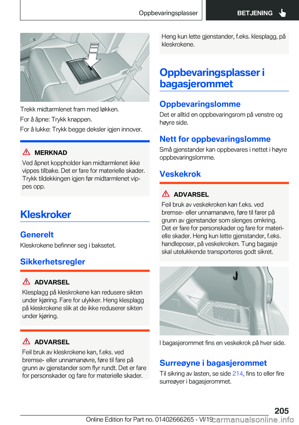 BMW 2 SERIES COUPE 2020  InstruksjonsbØker (in Norwegian) �T�r�e�k�k��m�i�d�t�a�r�m�l�e�n�e�t��f�r�a�m��m�e�d��l�