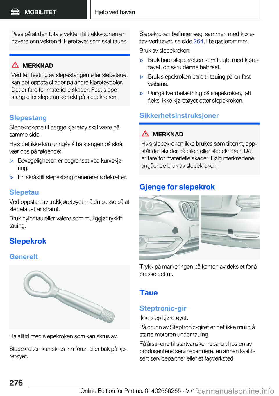 BMW 2 SERIES COUPE 2020  InstruksjonsbØker (in Norwegian) �P�a�s�s��p�å��a�t��d�e�n��t�o�t�a�l�e��v�e�k�t�e�n��t�i�l��t�r�e�k�k�v�o�g�n�e�n��e�r
�h�
