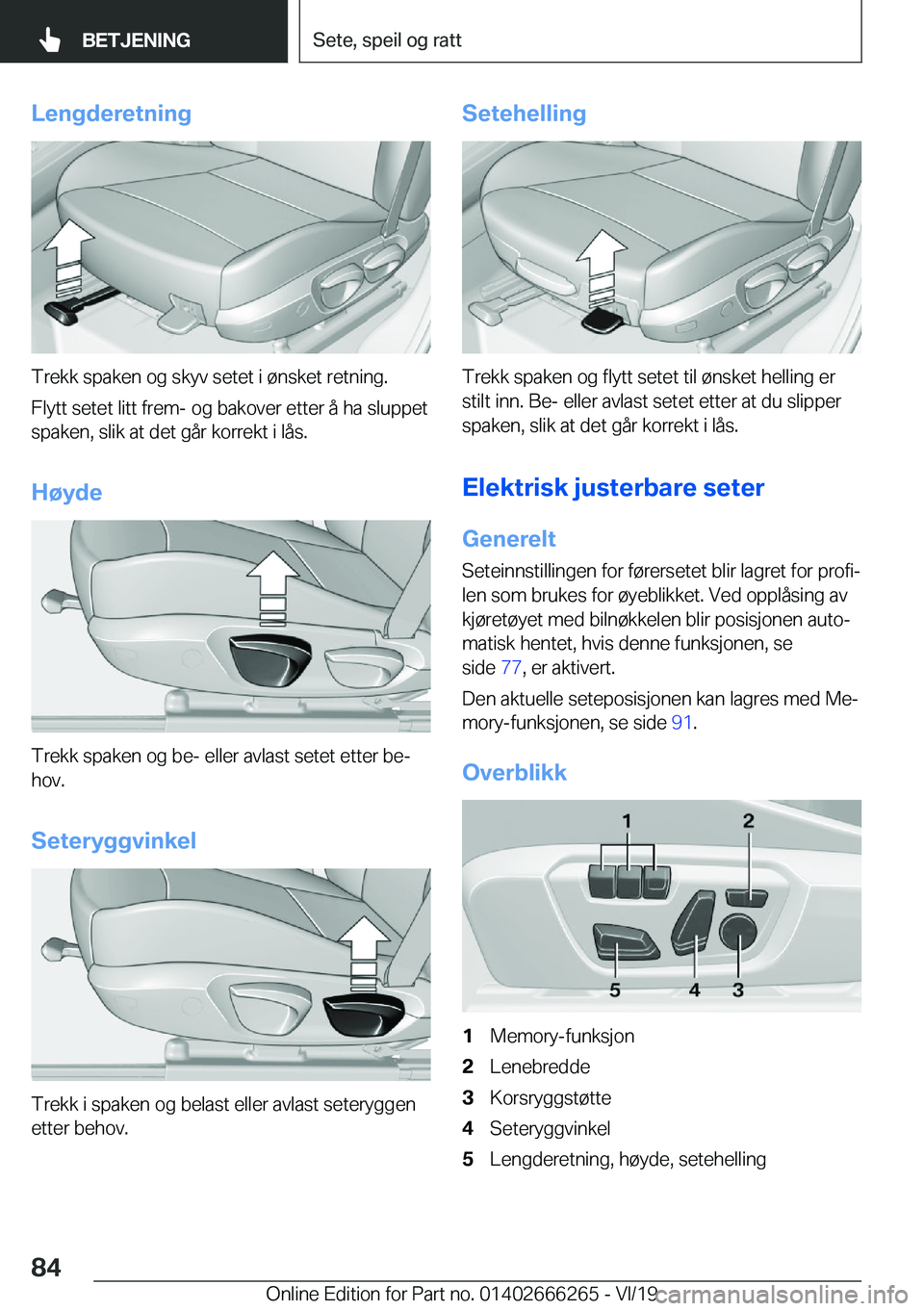 BMW 2 SERIES COUPE 2020  InstruksjonsbØker (in Norwegian) �L�e�n�g�d�e�r�e�t�n�i�n�g
�T�r�e�k�k��s�p�a�k�e�n��o�g��s�k�y�v��s�e�t�e�t��i��