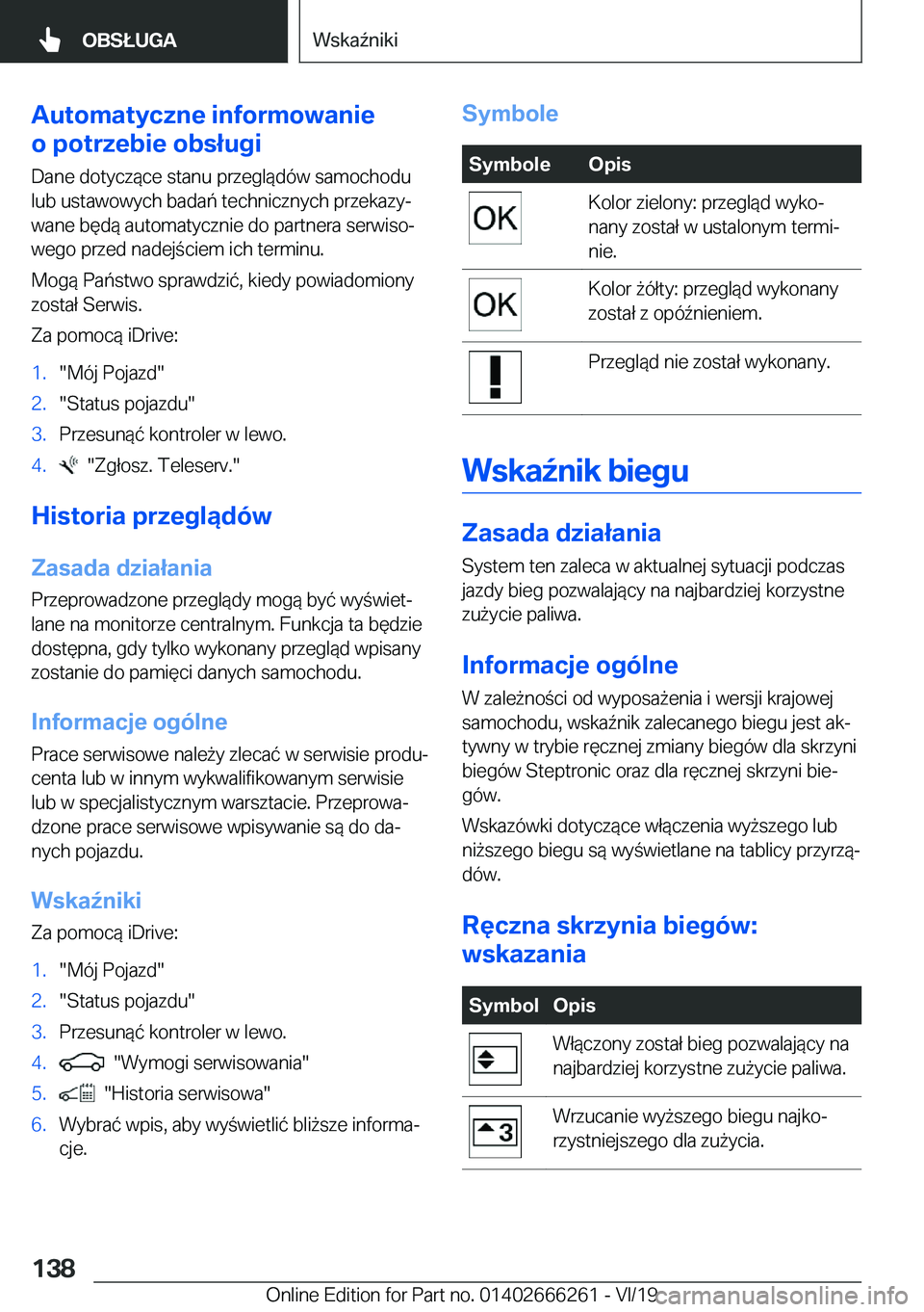 BMW 2 SERIES COUPE 2020  Instrukcja obsługi (in Polish) �A�u�t�o�m�a�t�y�c�z�n�e��i�n�f�o�r�m�o�w�a�n�i�e
�o��p�o�t�r�z�e�b�i�e��o�b�s�ł�u�g�i
�D�a�n�e��d�o�t�y�c�z�