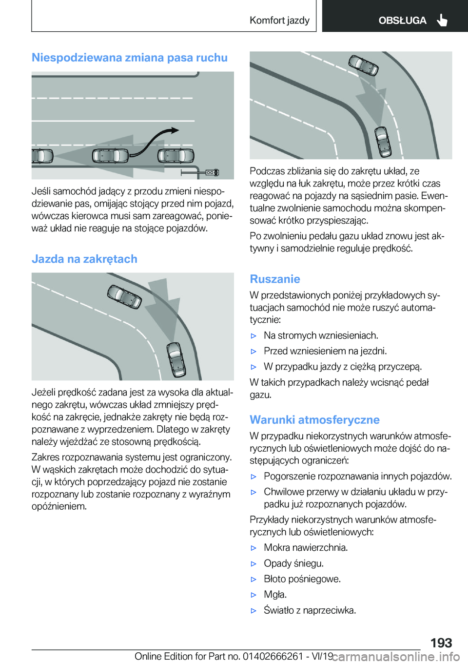 BMW 2 SERIES COUPE 2020  Instrukcja obsługi (in Polish) �N�i�e�s�p�o�d�z�i�e�w�a�n�a��z�m�i�a�n�a��p�a�s�a��r�u�c�h�u
�J�e�l�i��s�a�m�o�c�h�