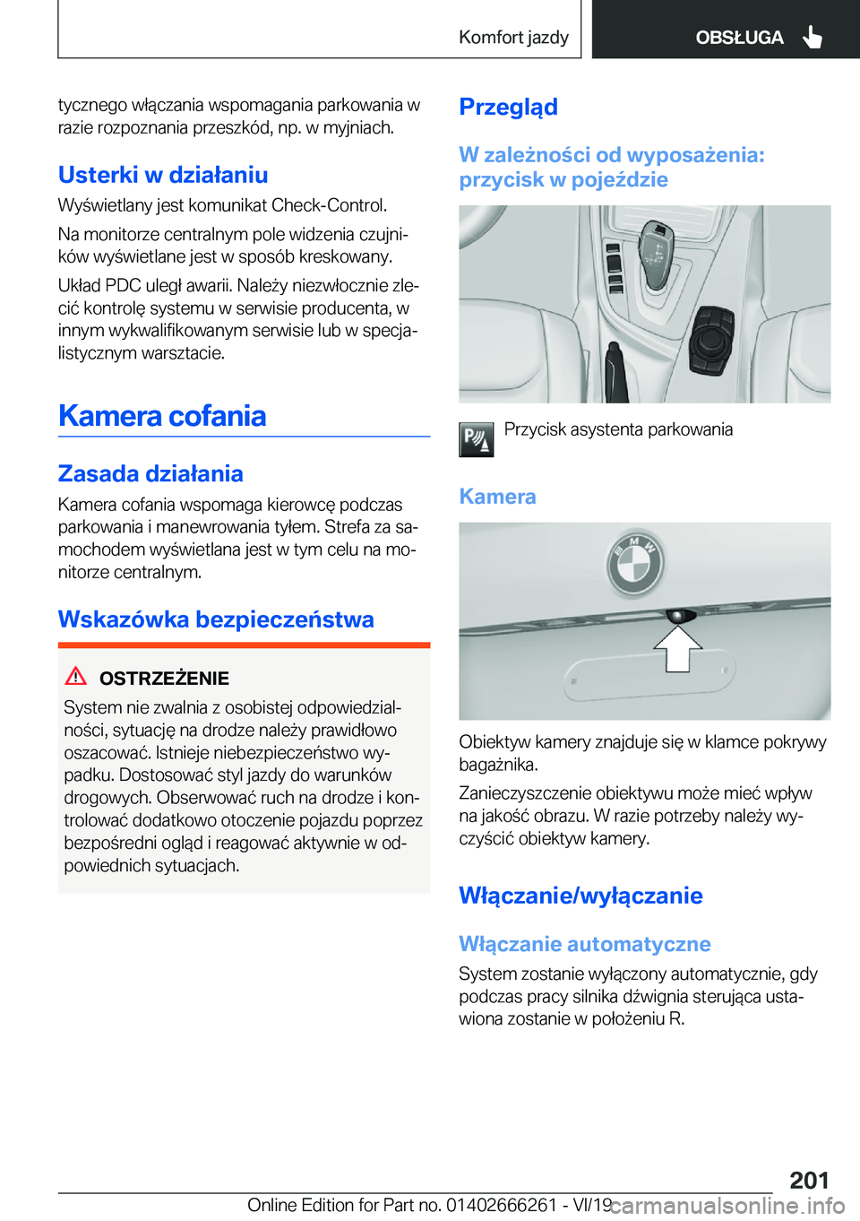 BMW 2 SERIES COUPE 2020  Instrukcja obsługi (in Polish) �t�y�c�z�n�e�g�o��w�ł�