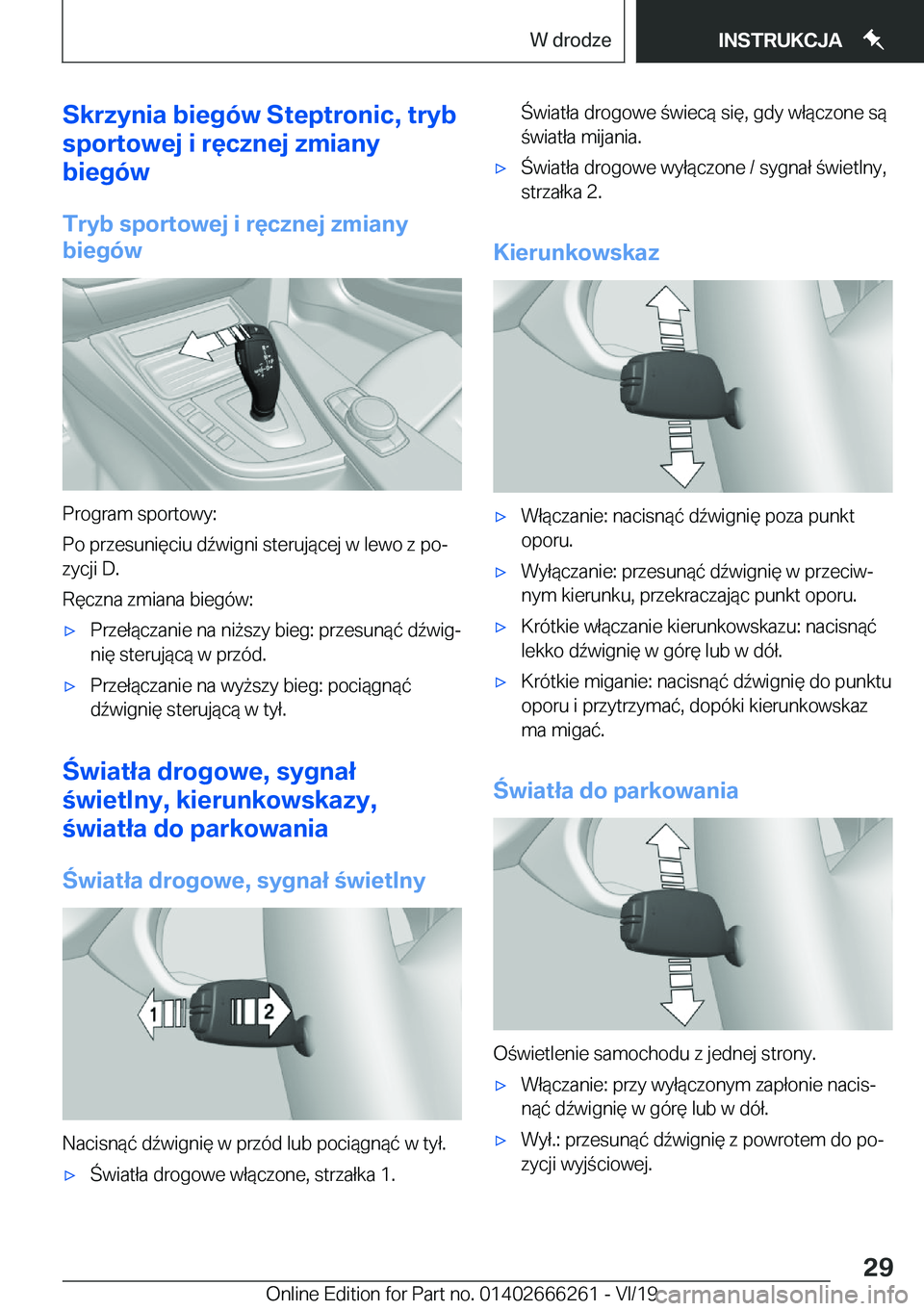 BMW 2 SERIES COUPE 2020  Instrukcja obsługi (in Polish) �S�k�r�z�y�n�i�a��b�i�e�g�