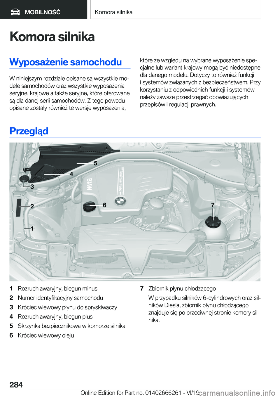 BMW 2 SERIES COUPE 2020  Instrukcja obsługi (in Polish) �K�o�m�o�r�a��s�i�l�n�i�k�a�W�y�p�o�s�a9�e�n�i�e��s�a�m�o�c�h�o�d�u
�W��n�i�n�i�e�j�s�z�y�m��r�o�z�d�z�i�a�l�e��o�p�i�s�a�n�e��s�