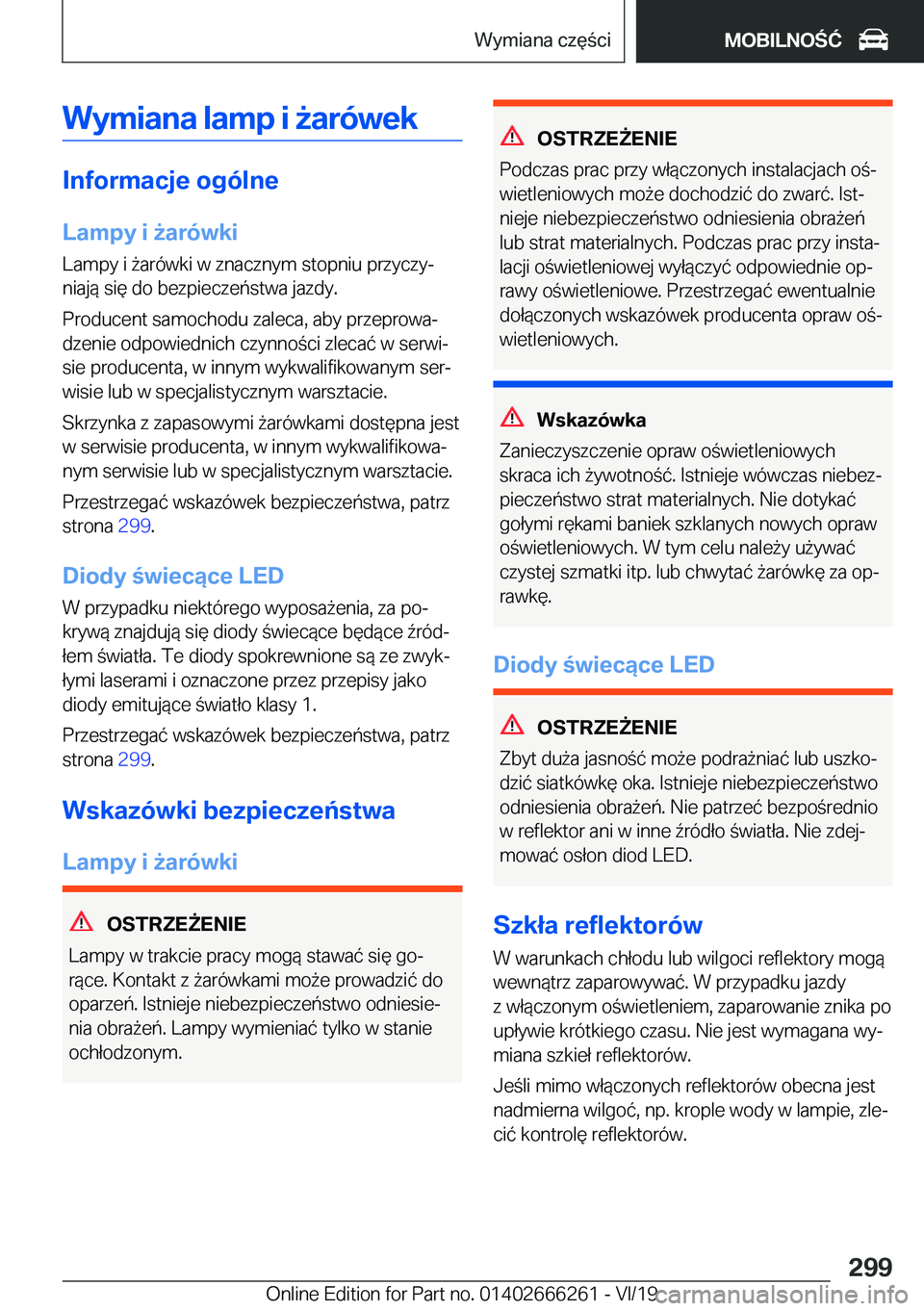 BMW 2 SERIES COUPE 2020  Instrukcja obsługi (in Polish) �W�y�m�i�a�n�a��l�a�m�p��i�9�a�r�